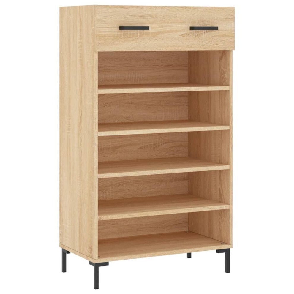 (sonoma oak) vidaXL Shoe Cabinet Shoe Cupboard Shoe Rack High Gloss White Engineered Wood