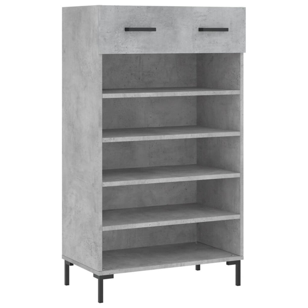 (concrete grey) vidaXL Shoe Cabinet Shoe Cupboard Shoe Rack High Gloss White Engineered Wood