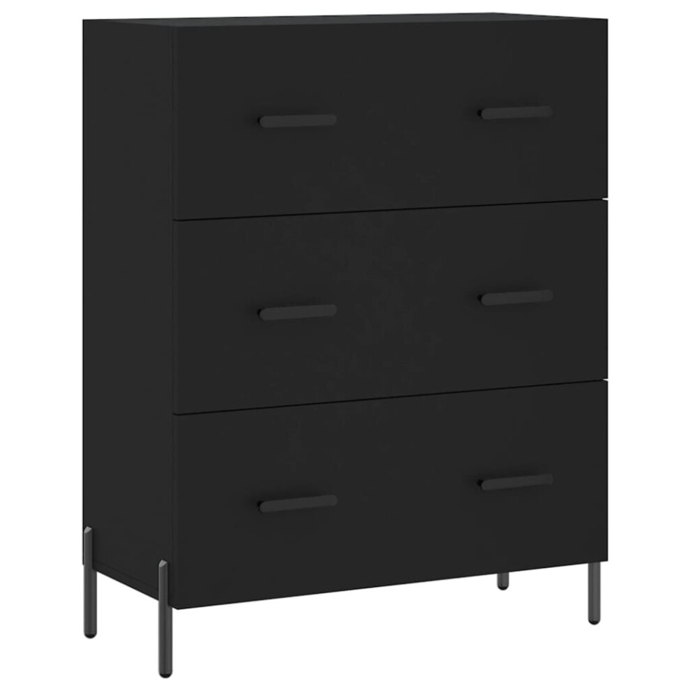 vidaXL Sideboard Storage Cabinet Cupboard Side Cabinet Black Engineered Wood