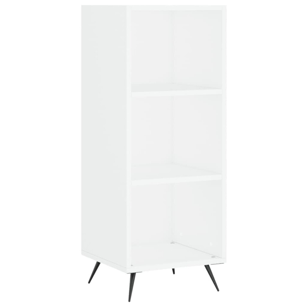 (white) vidaxL Shelf Cabinet Bookcase Display Shelves Storage Black Engineered Wood