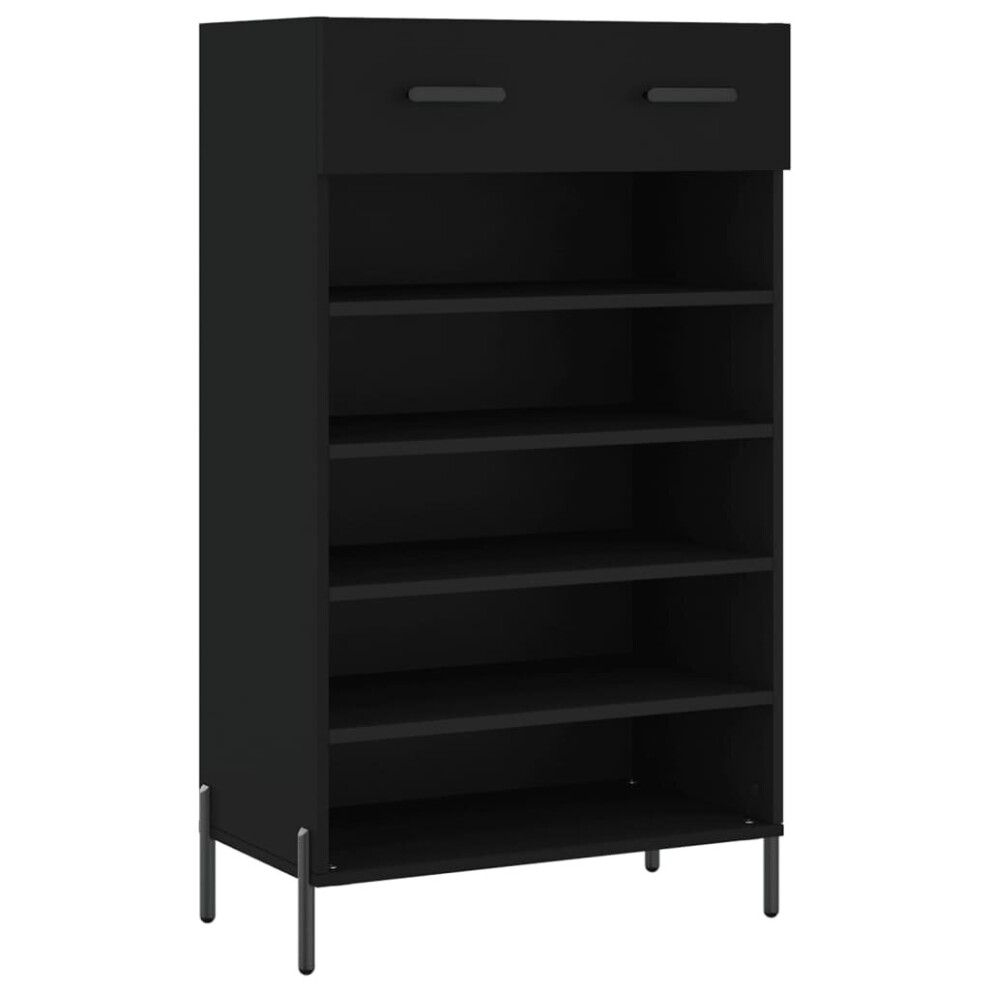 Vidaxl (Black) Shoe Cabinet Shoe Cupboard Shoe Rack Concrete Grey Engineered Wood