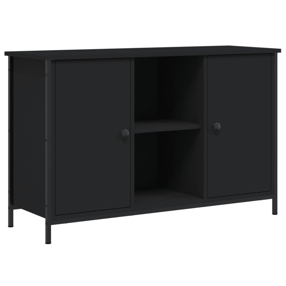 (black) vidaXL TV Cabinet TV Console Sideboard Media Console Black Engineered Wood