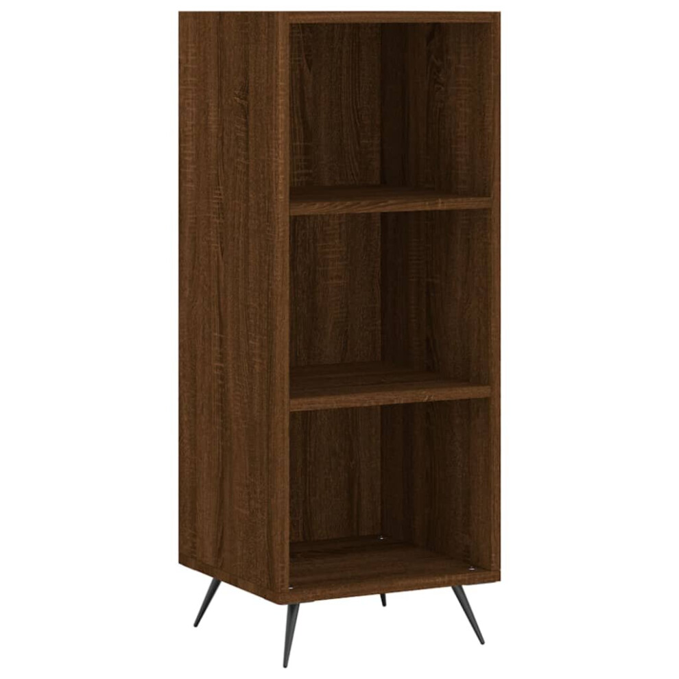 (brown oak) vidaxL Shelf Cabinet Bookcase Display Shelves Storage Black Engineered Wood