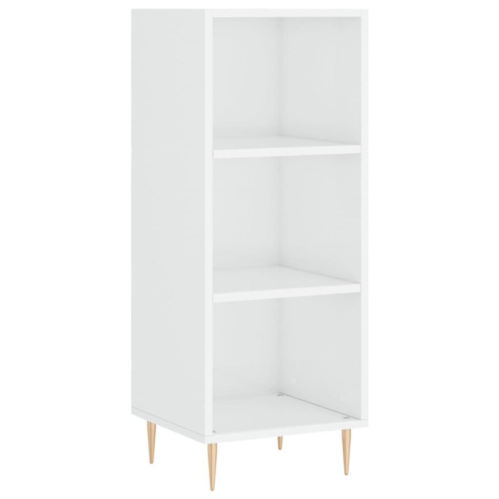 Vidaxl (High Gloss ) Sideboard Highboard Cupboard Side Cabinet Smoked Oak Engineered Wood White