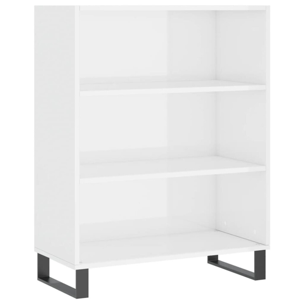 (high gloss white) vidaxL Shelf Cabinet Bookcase Display Shelf Concrete Grey Engineered Wood