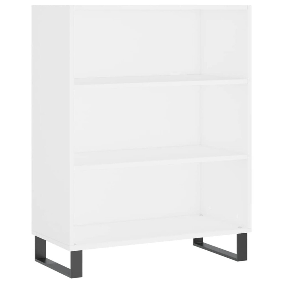 (white) vidaxL Shelf Cabinet Bookcase Display Shelf Concrete Grey Engineered Wood