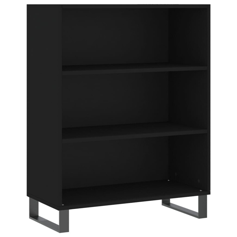 (black) vidaxL Shelf Cabinet Bookcase Display Shelf Concrete Grey Engineered Wood