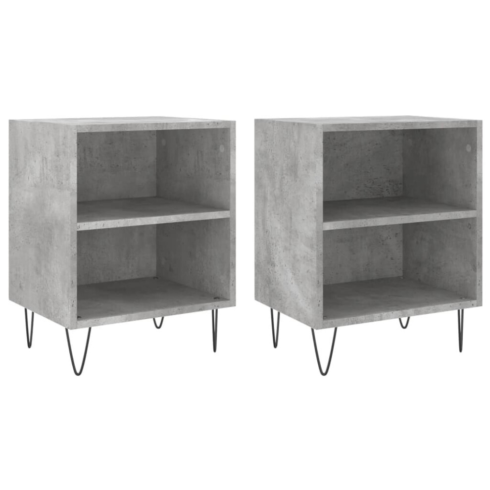 (concrete grey, 2 pcs) vidaXL Bedside Cabinet Bedside Table Nightstand Sonoma Oak Engineered Wood