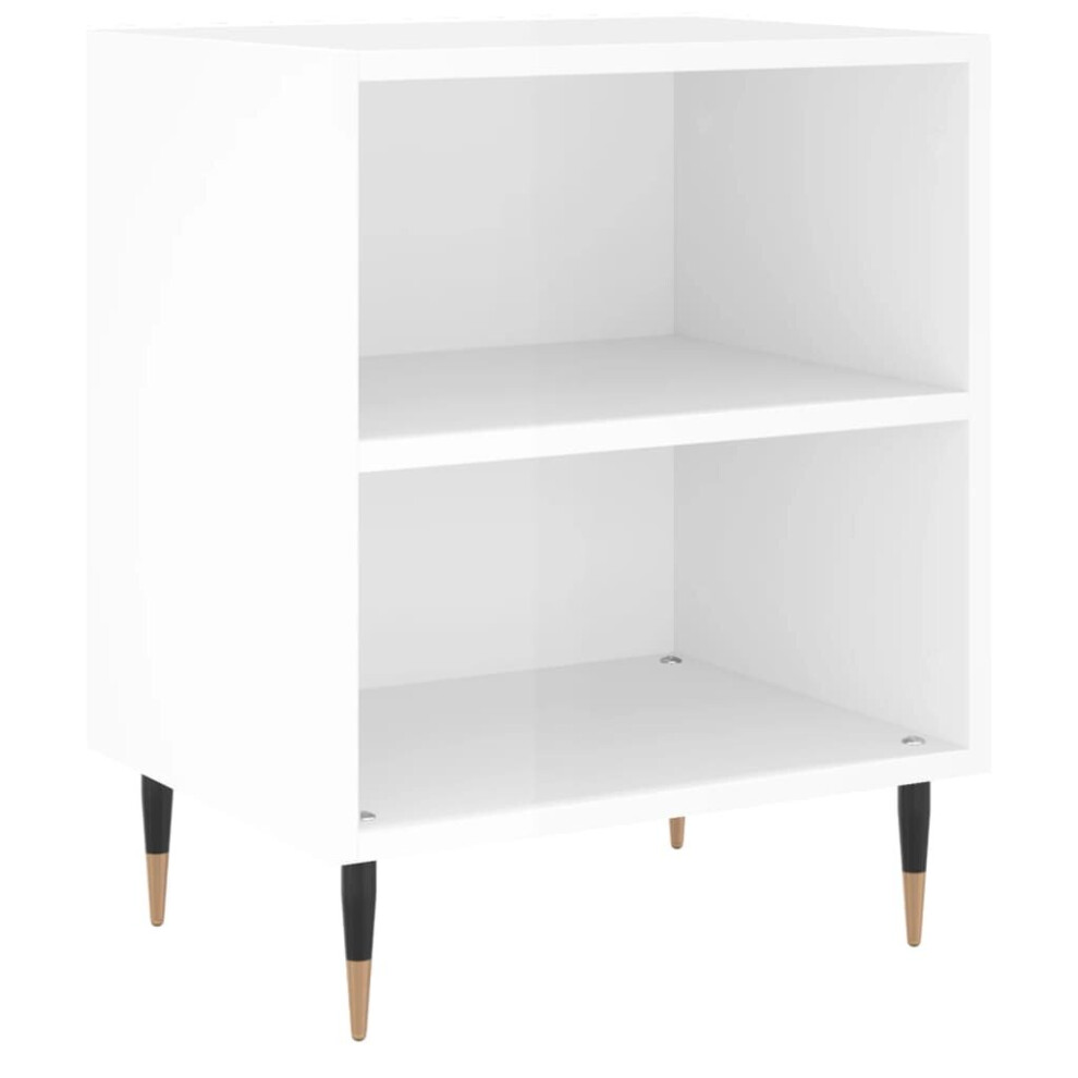 Vidaxl (High Gloss White, 1 Pcs) Bedside Cabinet Bedside Table Nightstand Sonoma Oak Engineered Wood