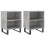 VidaXL (concrete grey, 2 pcs) vidaXL Bedside Cabinet Bed Table Nightstand Side Table Black Engineered Wood 1