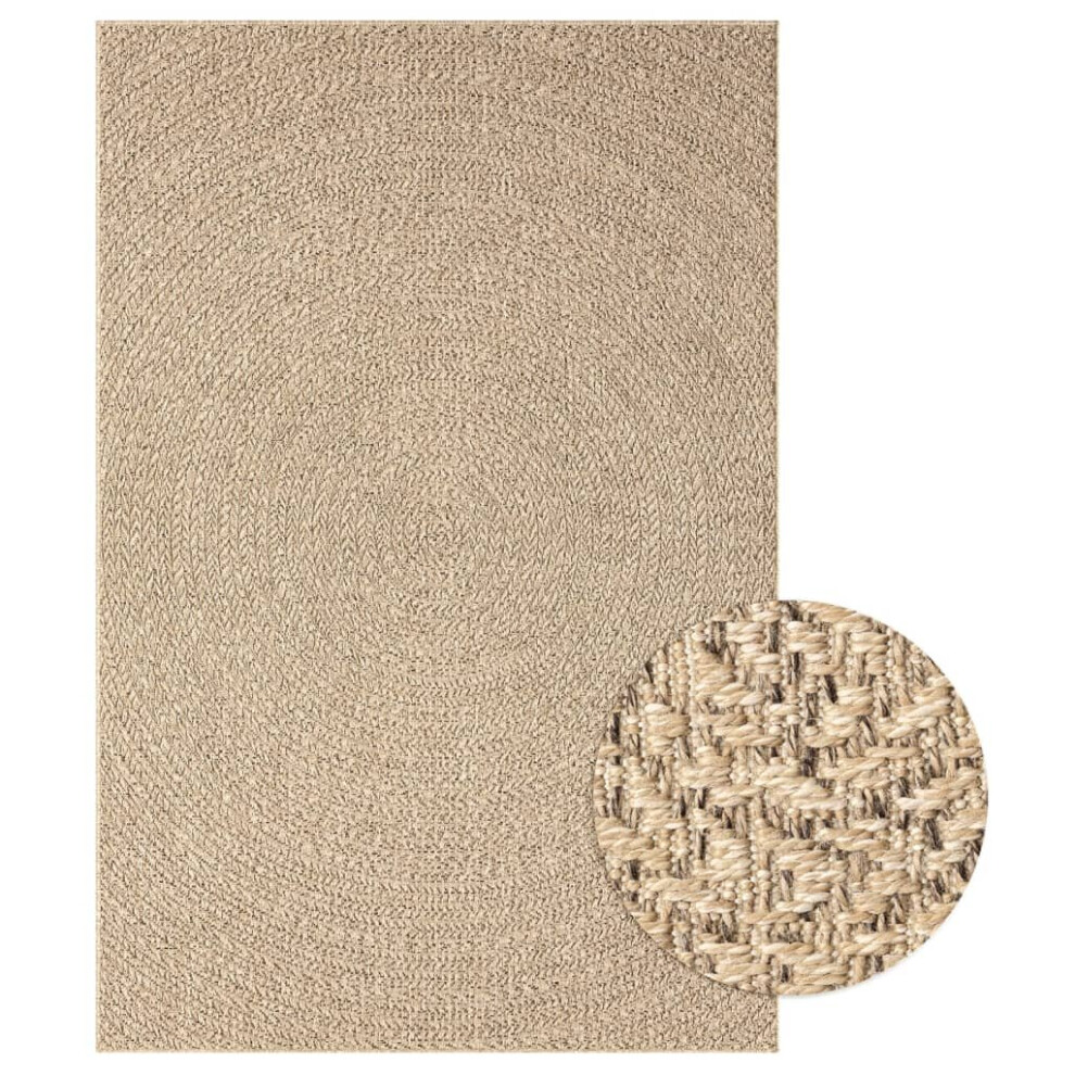 (120 x 170 cm, round) vidaXL Rug Floor Carpet for Indoor and Outdoor Door Mat Kitchen Rug Jute Look