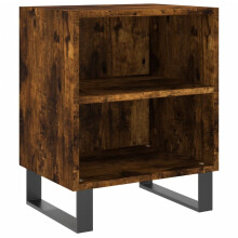 (smoked oak, 1 pcs) vidaXL Bedside Cabinet Bed Table Nightstand Side Table Black Engineered Wood