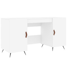 (white) vidaXL Desk Computer Desk Writing Table Office Table Work Desk Engineered Wood