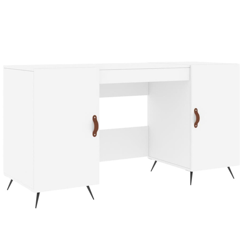(white) vidaXL Desk Computer Desk Writing Table Office Table Work Desk Engineered Wood