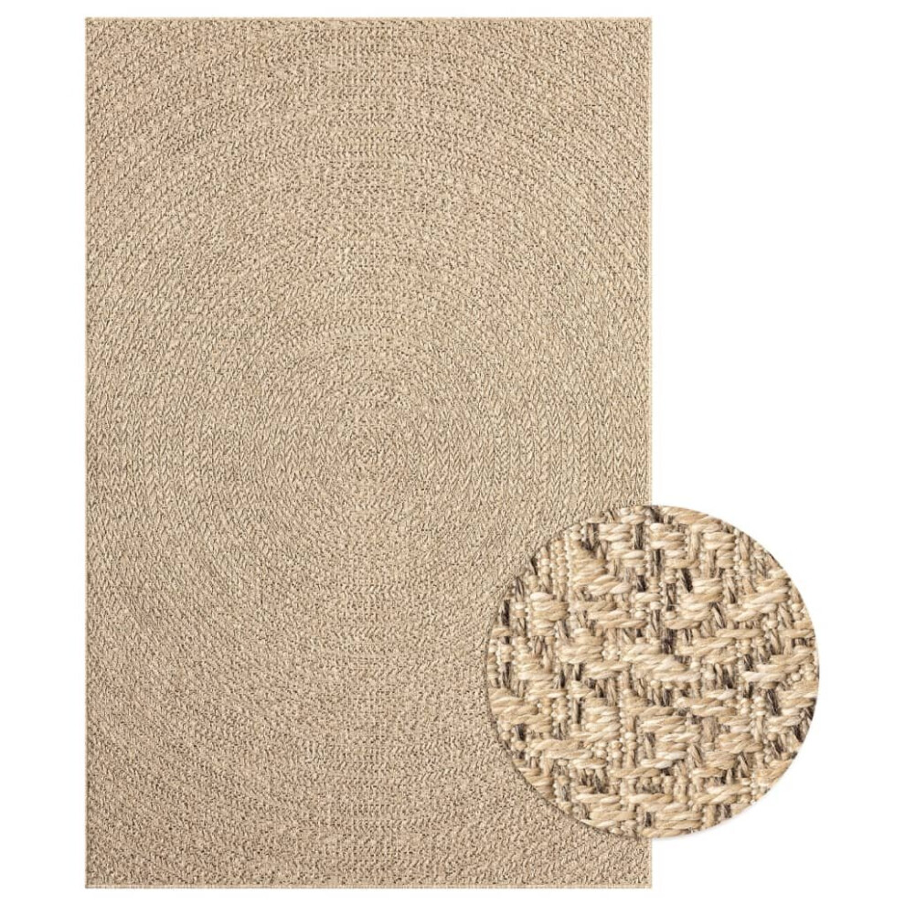 (160 x 230 cm, round) vidaXL Rug Floor Carpet for Indoor and Outdoor Door Mat Kitchen Rug Jute Look