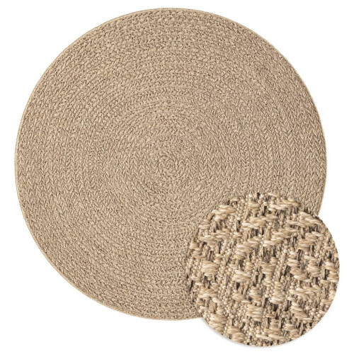 VidaXL vidaXL Teppich 120 cm Jute-Optik Innen und Außen
