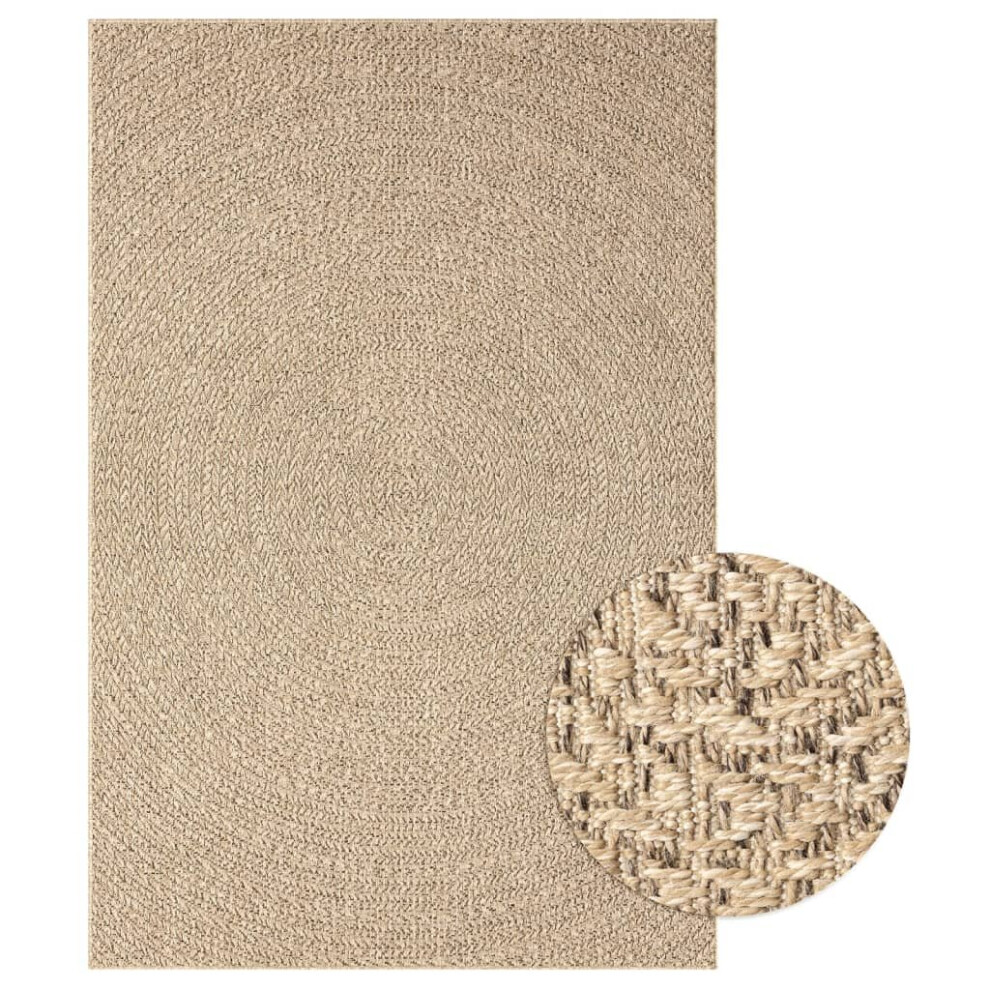 (140 x 200 cm, round) vidaXL Rug Floor Carpet for Indoor and Outdoor Door Mat Kitchen Rug Jute Look