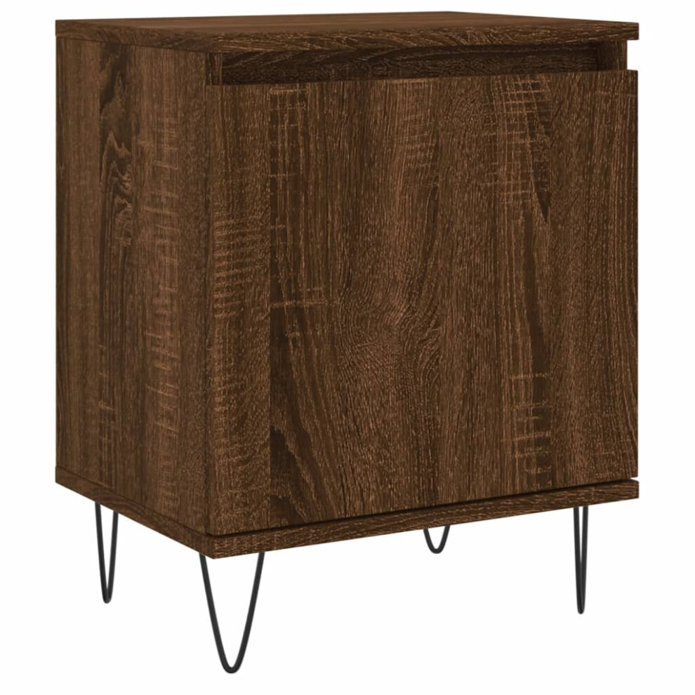 Photos - Storage Сabinet VidaXL   Bedside Cabinets Bedside Table 2 pcs High Gloss White Engineered Wood White,Brown (brown oak, 1 pcs)