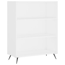 (white) vidaXL Bookcase Display Cabinet Sideboard Bookshelf Brown Oak Engineered Wood