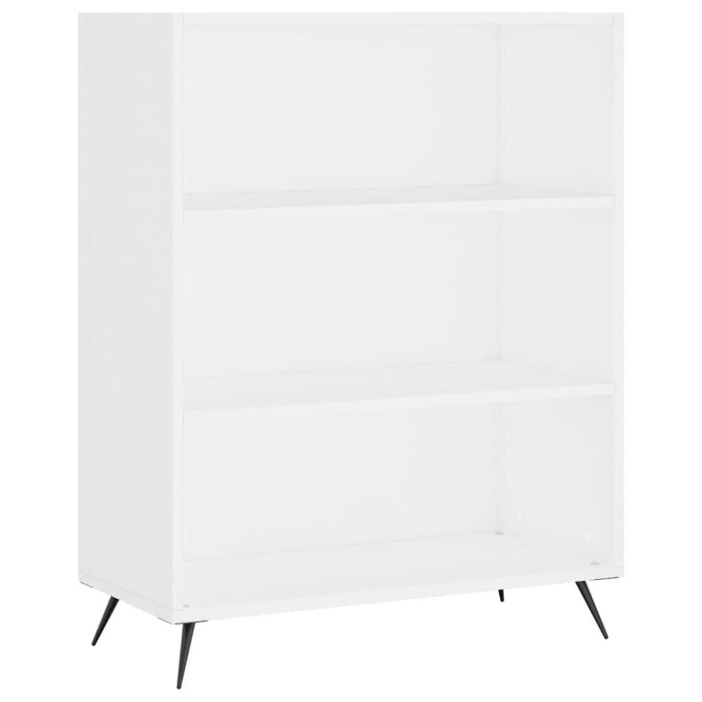 (white) vidaXL Bookcase Display Cabinet Sideboard Bookshelf Brown Oak Engineered Wood