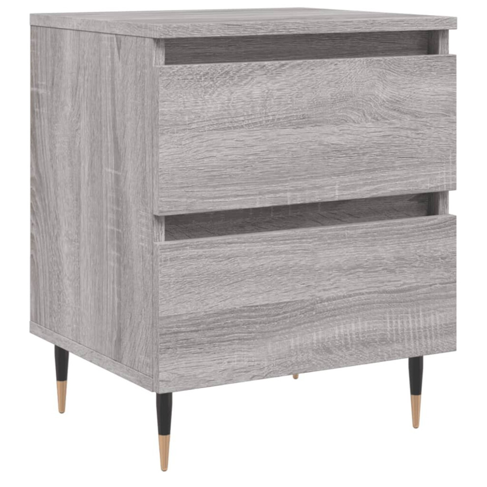 Vidaxl (Grey Sonoma, 1 Pcs) Bedside Cabinets Side Table Bedstand 2 Pcs Grey Sonoma Engineered Wood
