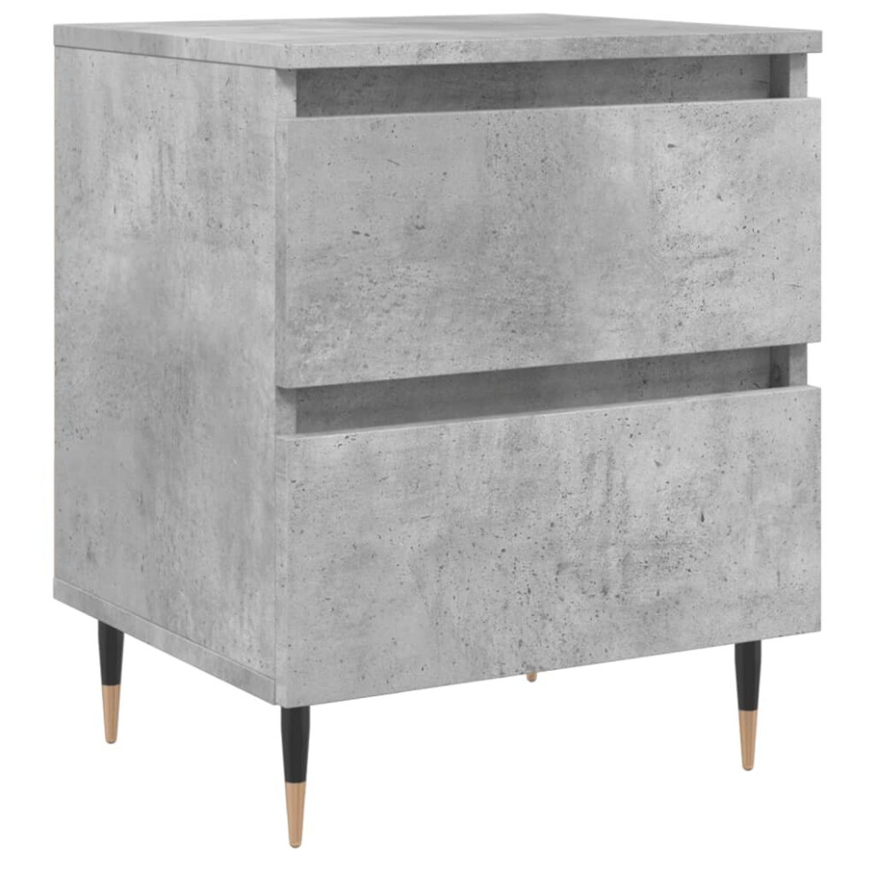 Vidaxl (Concrete Grey, 1 Pcs) Bedside Cabinets Side Table Bedstand 2 Pcs Grey Sonoma Engineered Wood