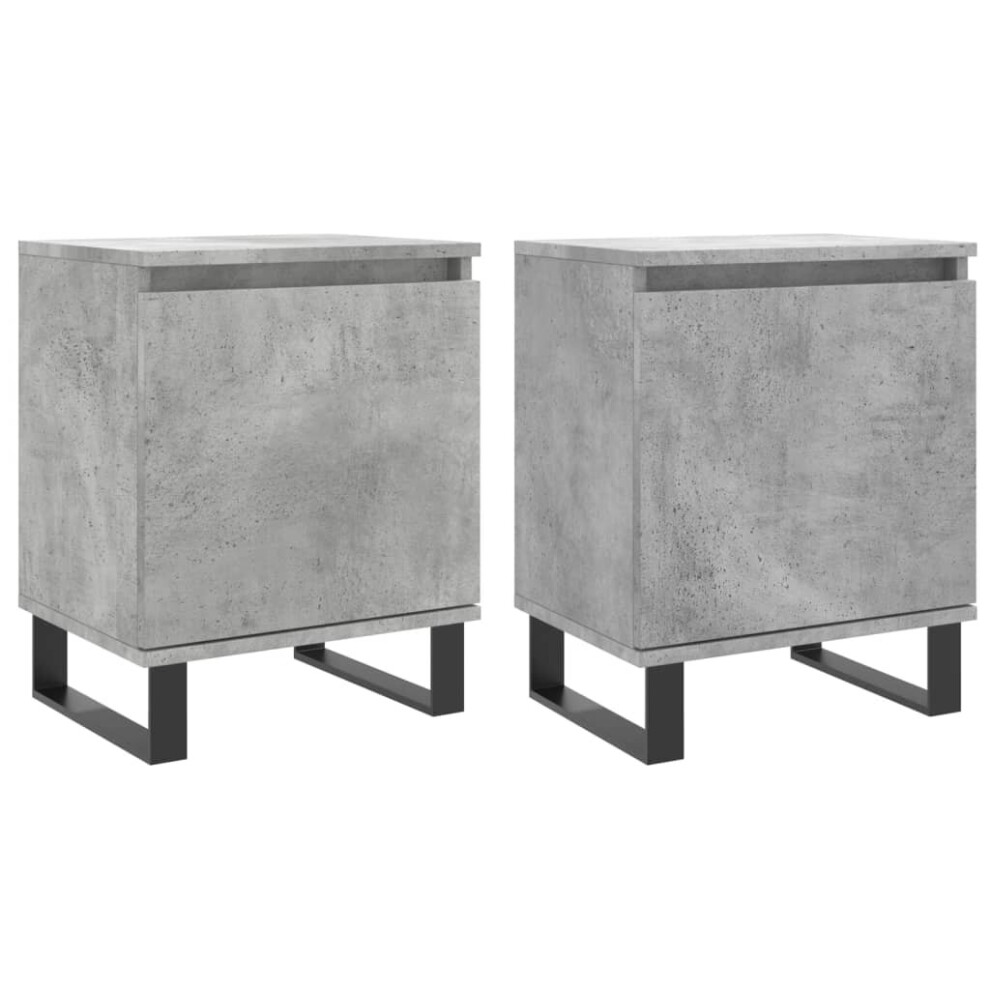 VidaXL Engineered Wood Bedside Cabinets - 40x30x50 cm - Grey - Image 2