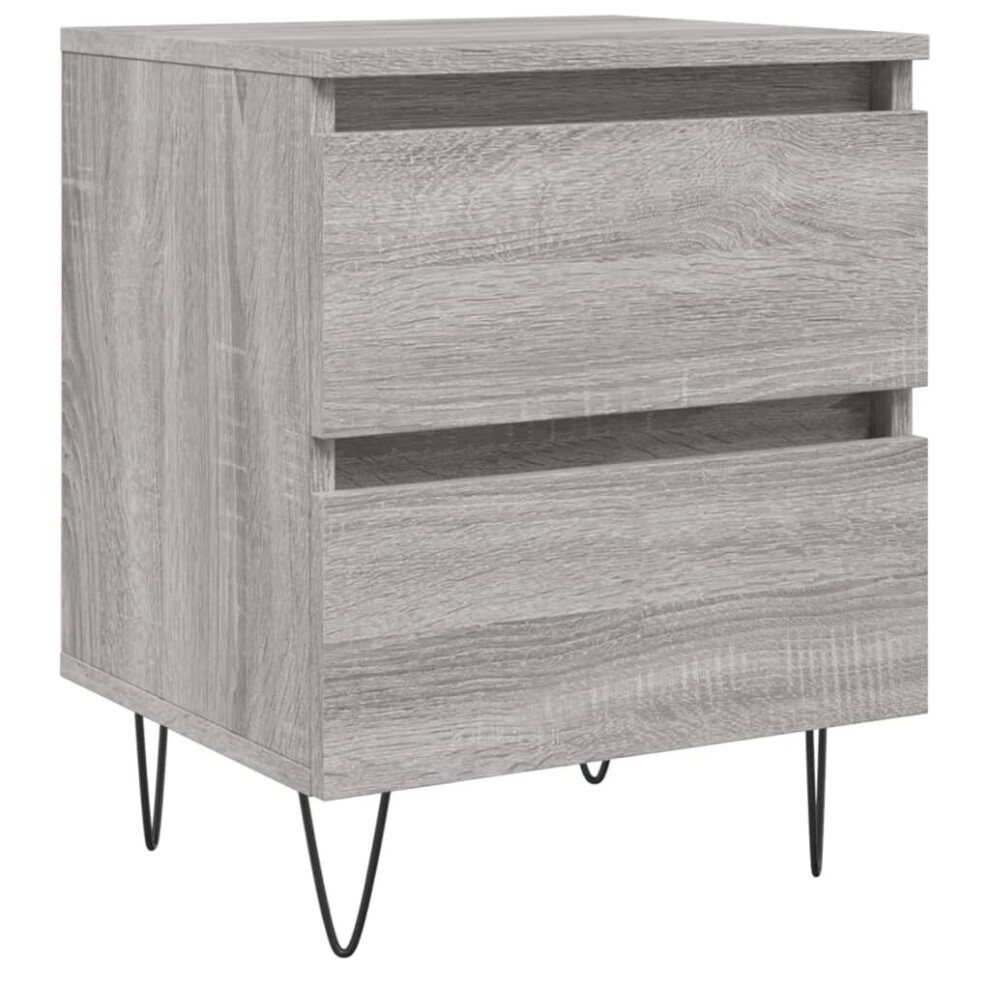 (grey sonoma, 1 pcs) vidaXL Bedside Cabinets Side Table Nightstand 2 pcs Sonoma Oak Engineered Wood