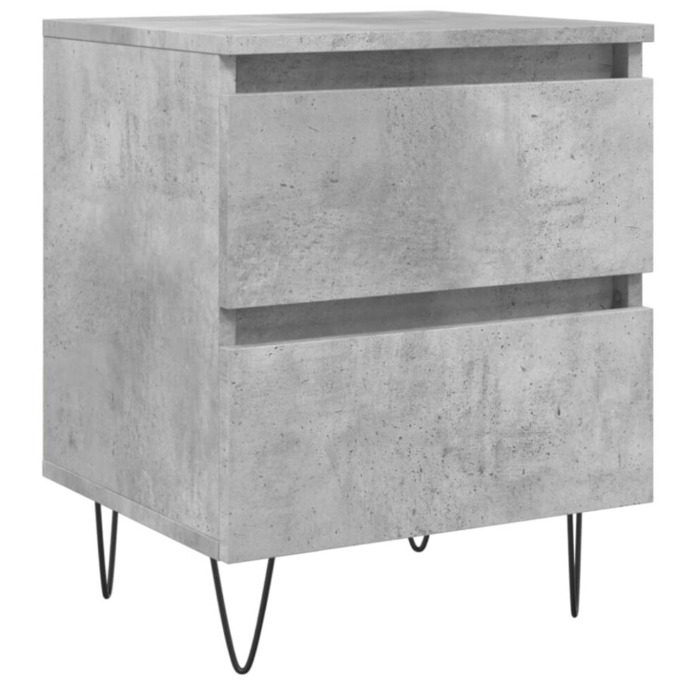 Vidaxl (Concrete Grey, 1 Pcs) Bedside Cabinets Side Table Nightstand 2 Pcs Sonoma Oak Engineered Wood