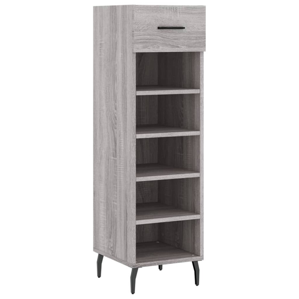 (grey sonoma) vidaXL Shoe Cabinet Shoe Storage Shoe Rack High Gloss White Engineered Wood