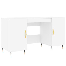 (white) vidaXL Desk Computer Desk Writing Table Office Work Desk White Engineered Wood