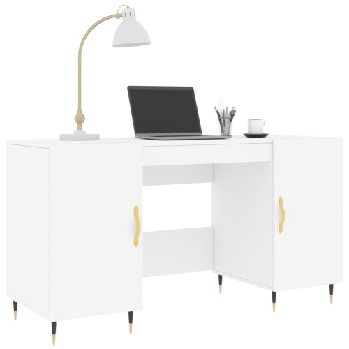 VidaXL (white) vidaXL Desk Computer Desk Writing Table Office Work Desk White Engineered Wood 2
