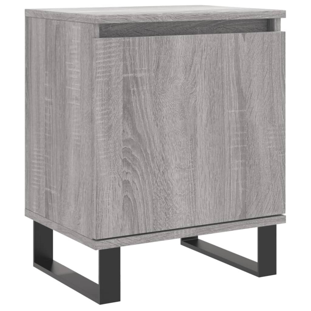 (grey sonoma, 1 pcs) vidaXL Bedside Cabinet Bedside Table Nightstand Smoked Oak Engineered Wood