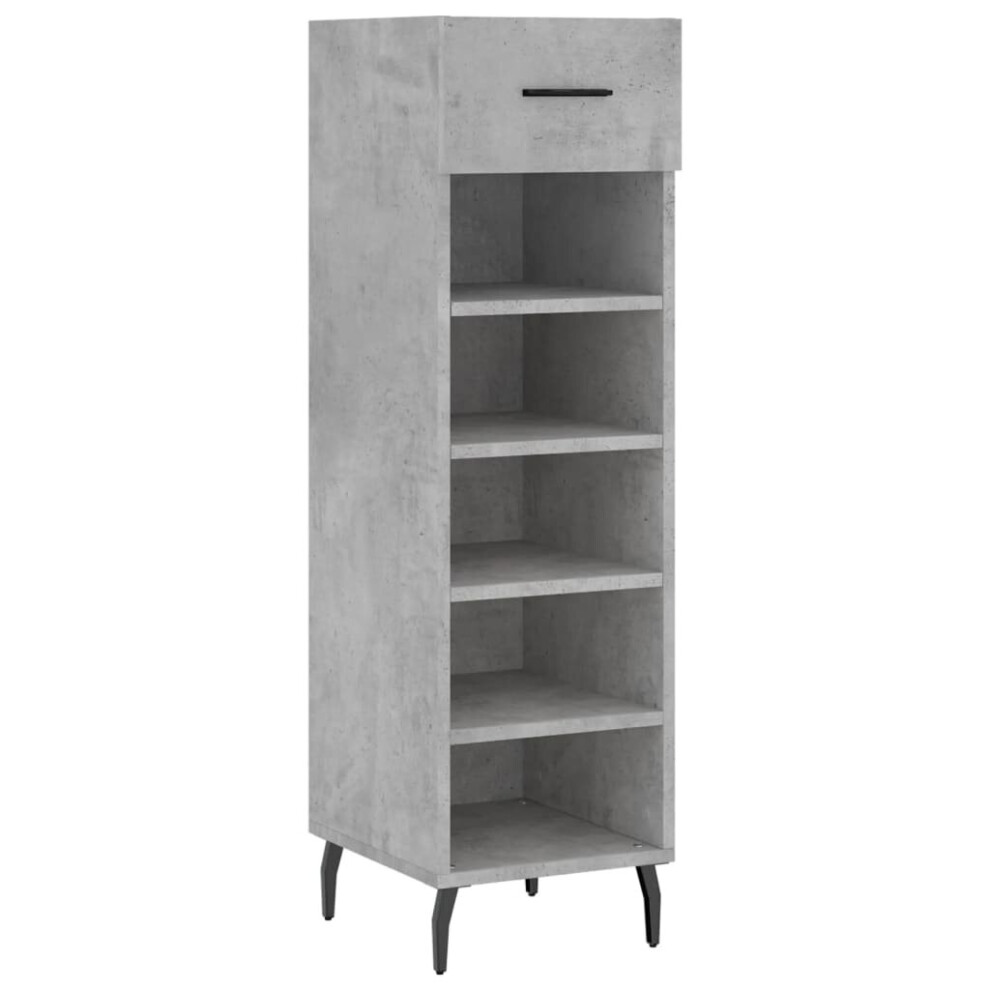 (concrete grey) vidaXL Shoe Cabinet Shoe Storage Shoe Rack High Gloss White Engineered Wood