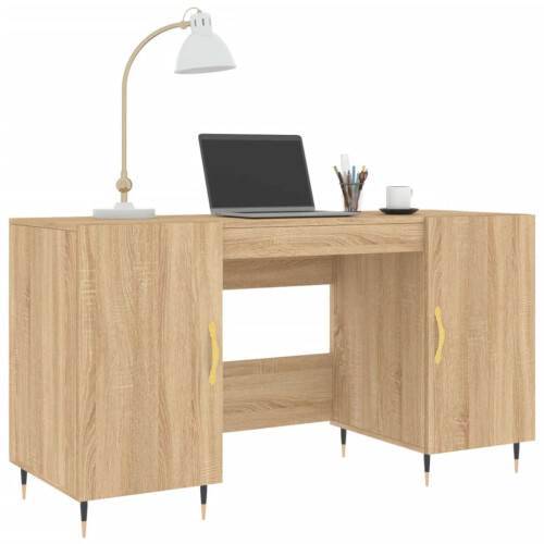 VidaXL (sonoma oak) vidaXL Desk Computer Desk Writing Table Office Work Desk White Engineered Wood 2