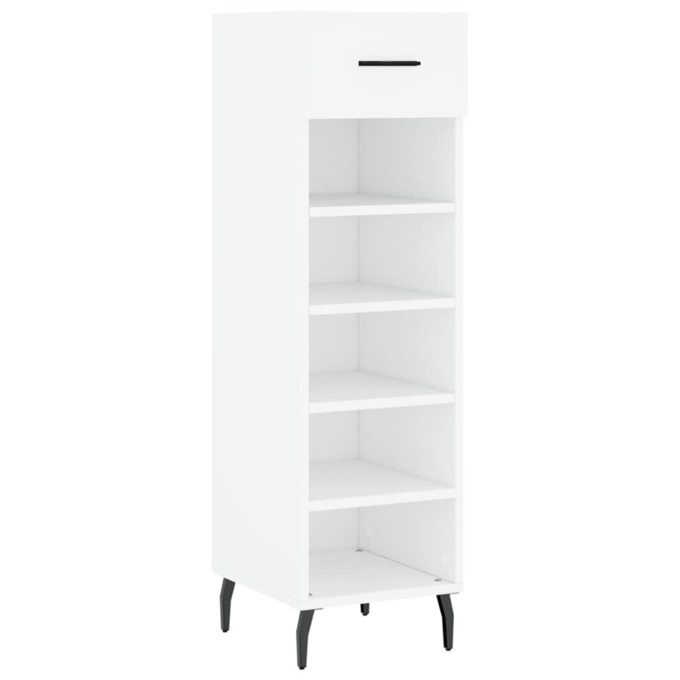 (white) vidaXL Shoe Cabinet Shoe Storage Shoe Rack High Gloss White Engineered Wood