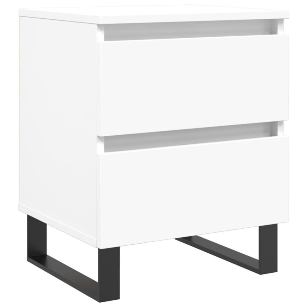 Vidaxl (White, 1 Pcs) Bedside Cabinets Side Table Nightstand 2 Pcs Sonoma Oak Engineered Wood