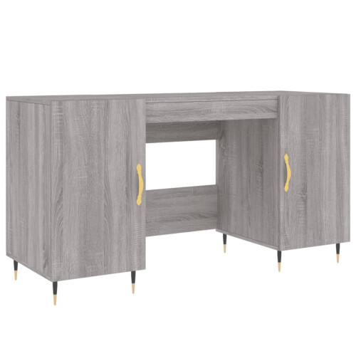 VidaXL (grey sonoma) vidaXL Desk Computer Desk Writing Table Office Work Desk White Engineered Wood