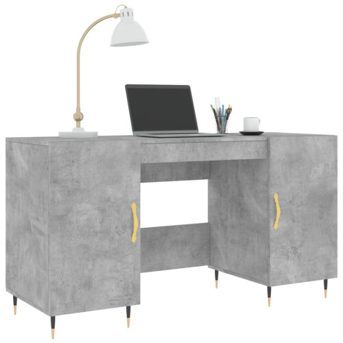 VidaXL (concrete grey) vidaXL Desk Computer Desk Writing Table Office Work Desk White Engineered Wood 2