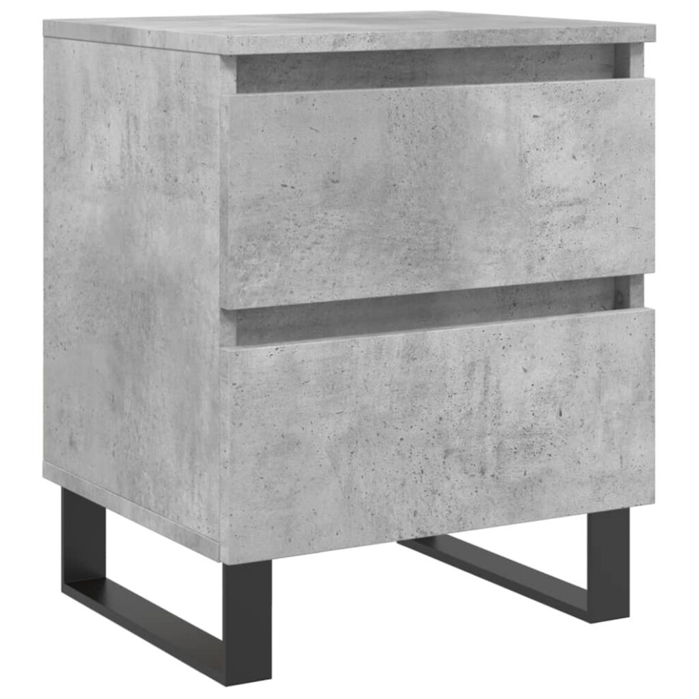 Vidaxl (Concrete Grey, 1 Pcs) Bedside Cabinets Side Table Nightstand 2 Pcs Sonoma Oak Engineered Wood