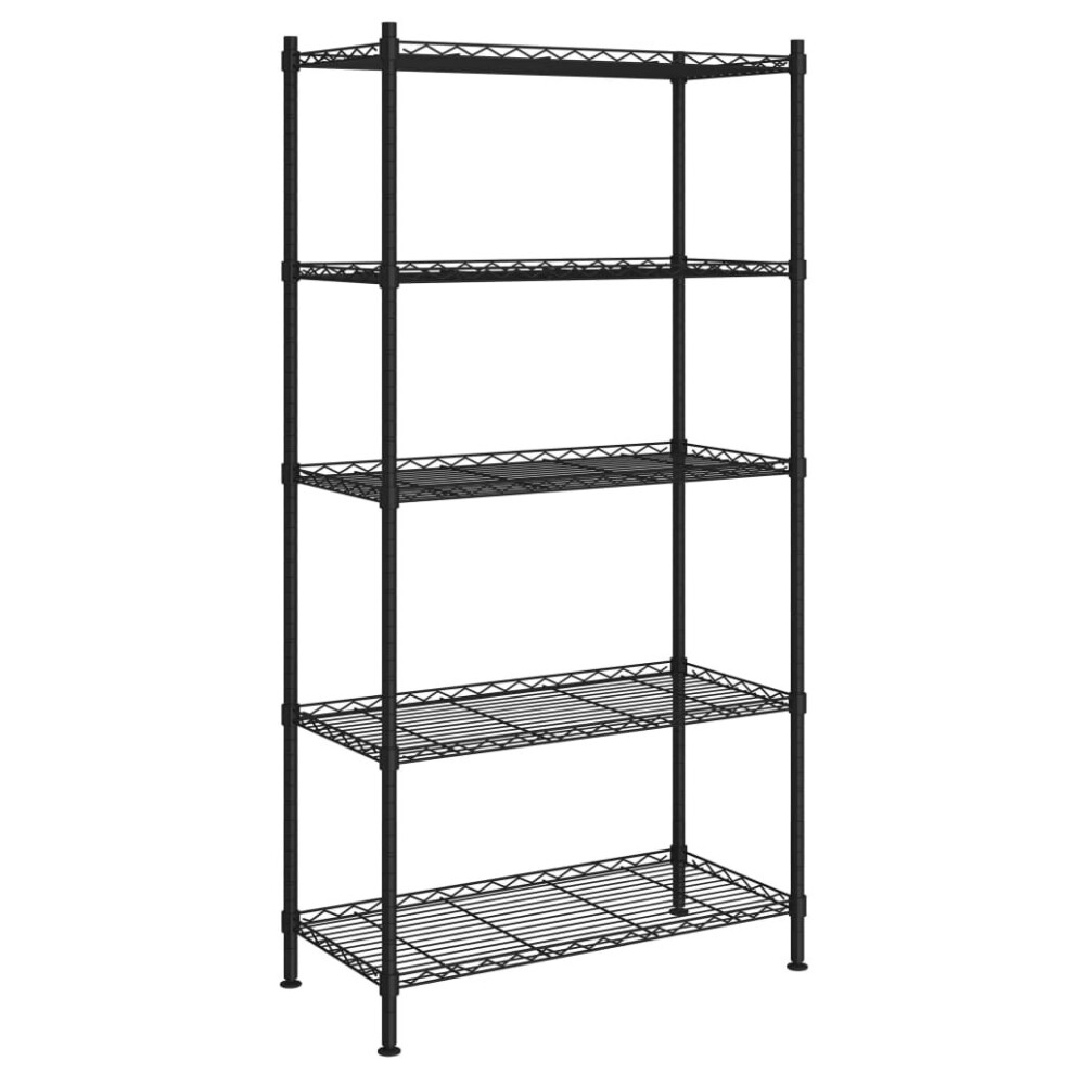 (black) vidaXL 5-Tier Storage Shelf Workshop Garage Shelving Unit Storage Rack Holder