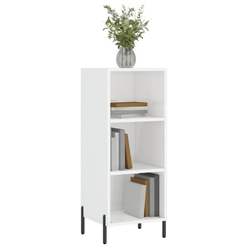 VidaXL (high gloss white) vidaXL Sideboard Storage Cabinet Cupboard Side Cabinet Black Engineered Wood 2
