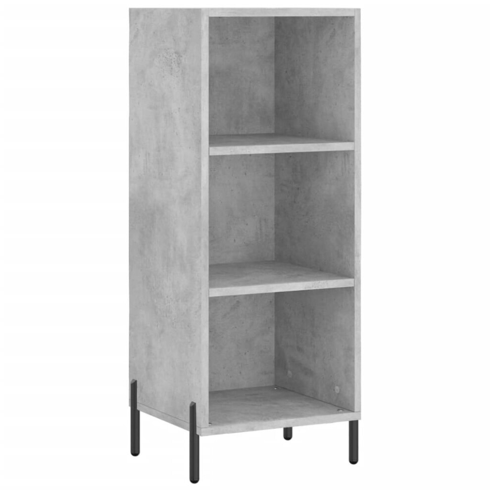 (concrete grey) vidaXL Sideboard Storage Cabinet Cupboard Side Cabinet Black Engineered Wood