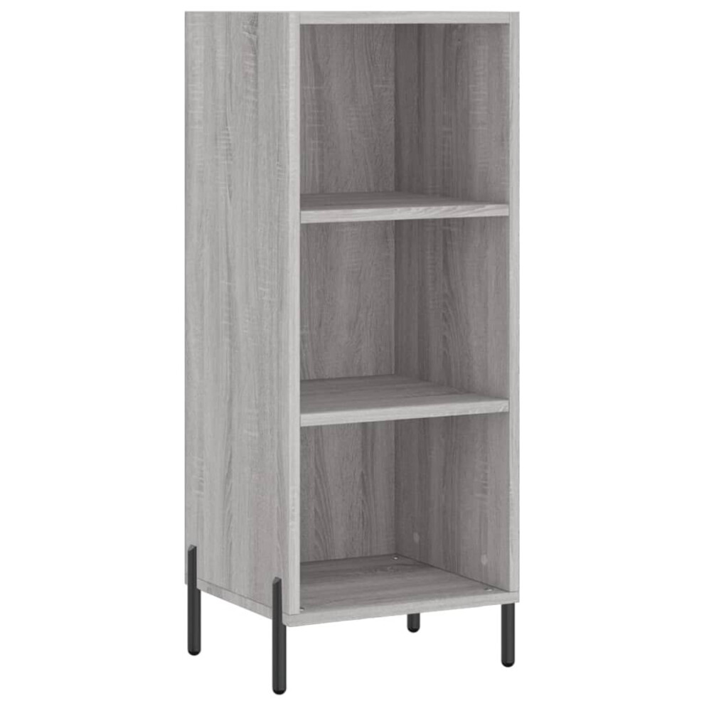 Vidaxl (Grey Sonoma) Sideboard Storage Cabinet Cupboard Side Cabinet Black Engineered Wood