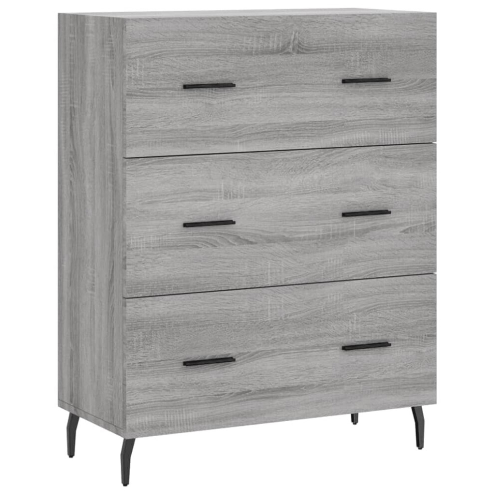 Vidaxl Sideboard Storage Side Cabinet Cupboard Grey Sonoma Engineered Wood