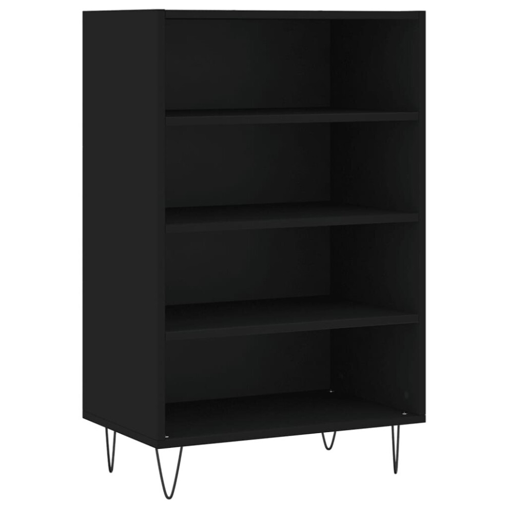 (black) vidaXL Highboard Sideboard Cupboard Side Cabinet Sonoma Oak Engineered Wood