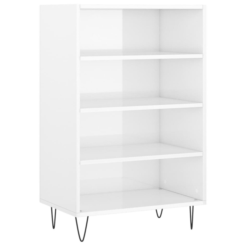 (high gloss white) vidaXL Highboard Sideboard Cupboard Side Cabinet Sonoma Oak Engineered Wood