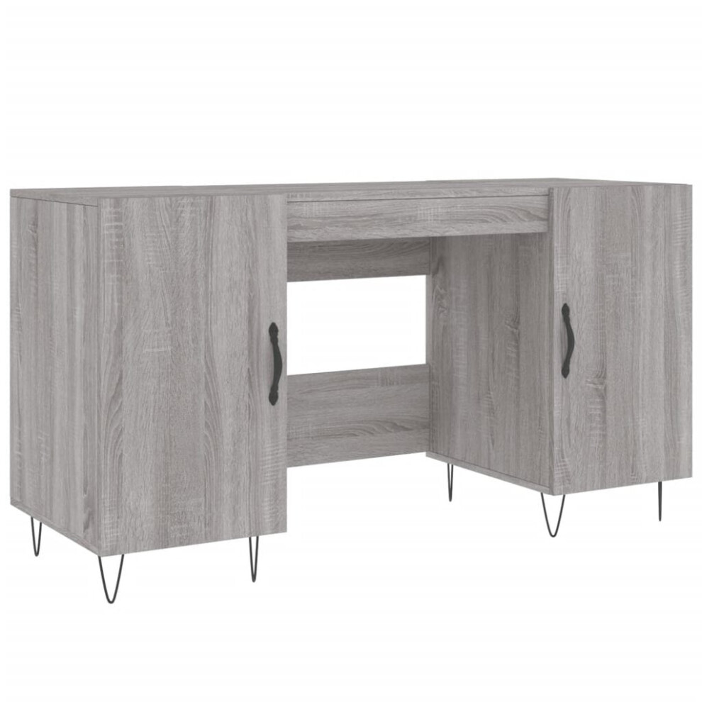 (grey sonoma) vidaXL Desk Computer Desk Writing Table Work Table Sonoma Oak Engineered Wood