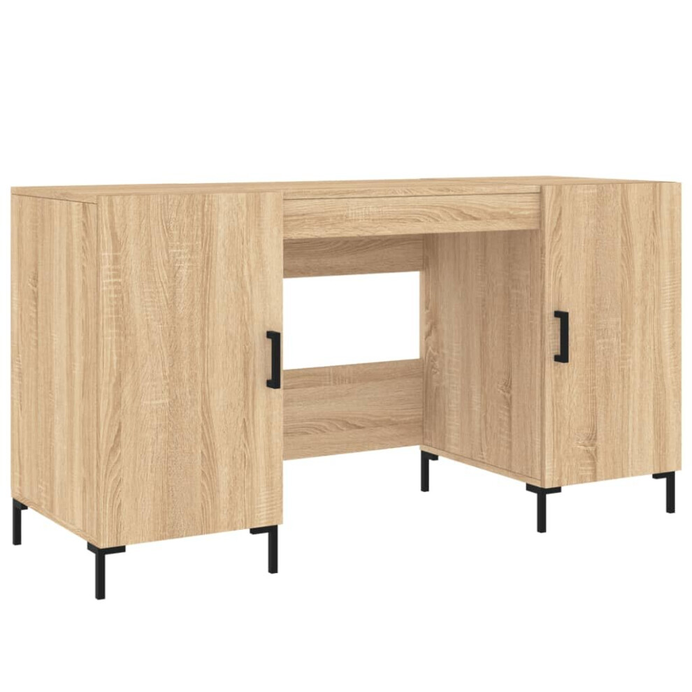 Vidaxl (Sonoma Oak) Desk Computer Desk Writing Table Work Table Smoked Oak Engineered Wood