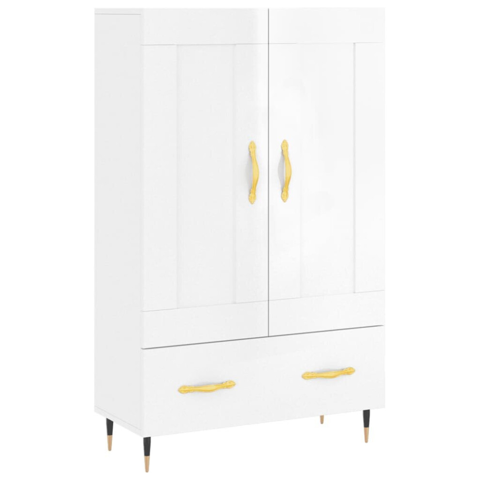 (high gloss white) vidaXL Highboard Sideboard Storage Cabinet High Gloss White Engineered Wood